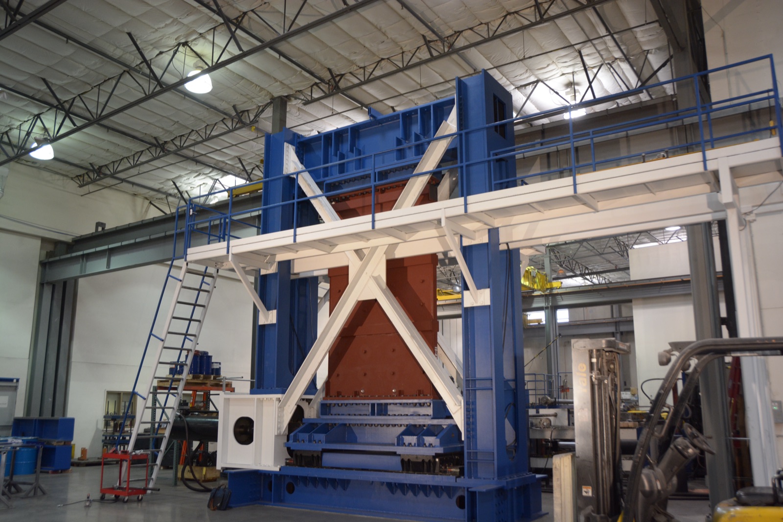 Viscous wall damper undergoing qualification testing